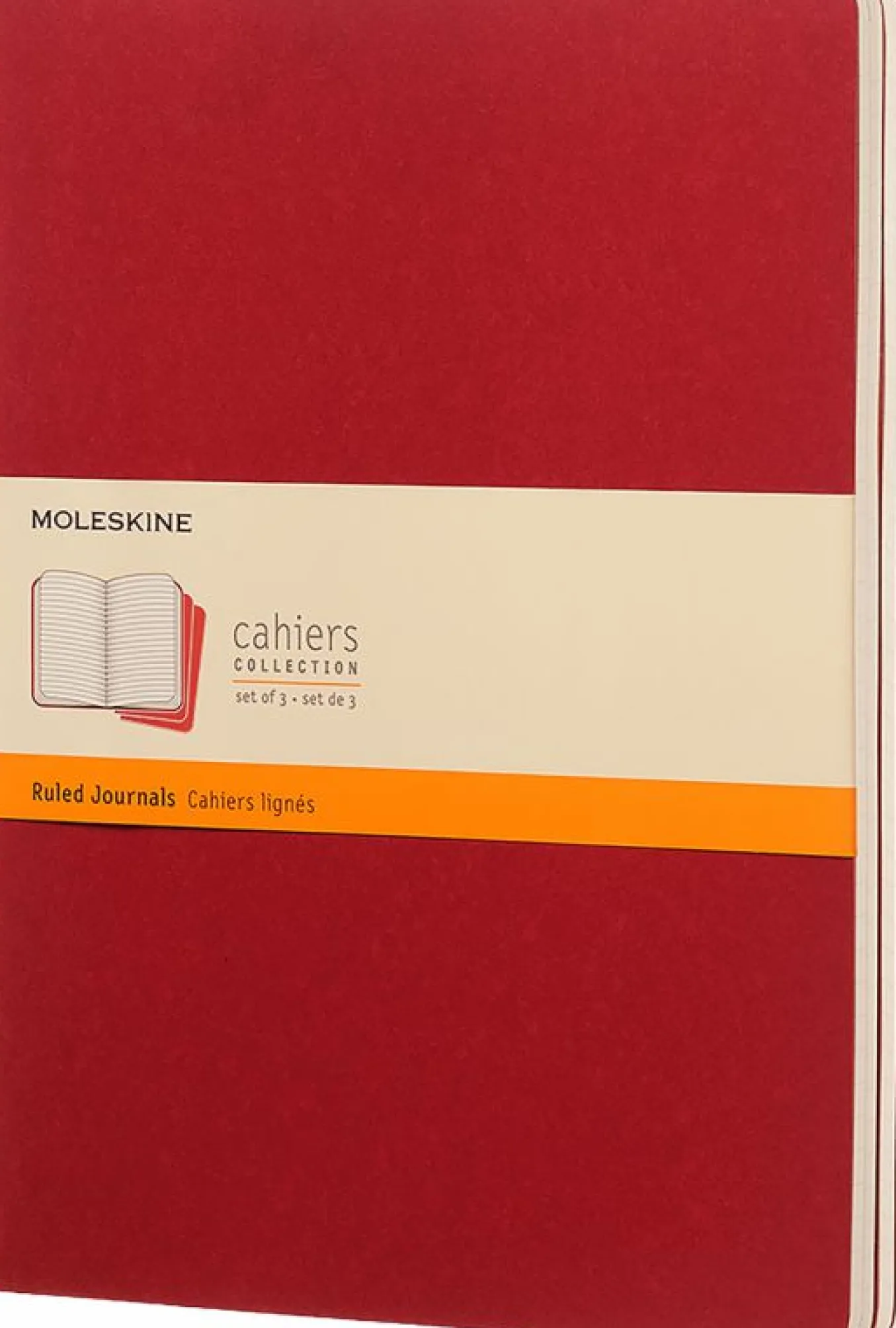 Cahier Journals Set of 3 Cranberry Red