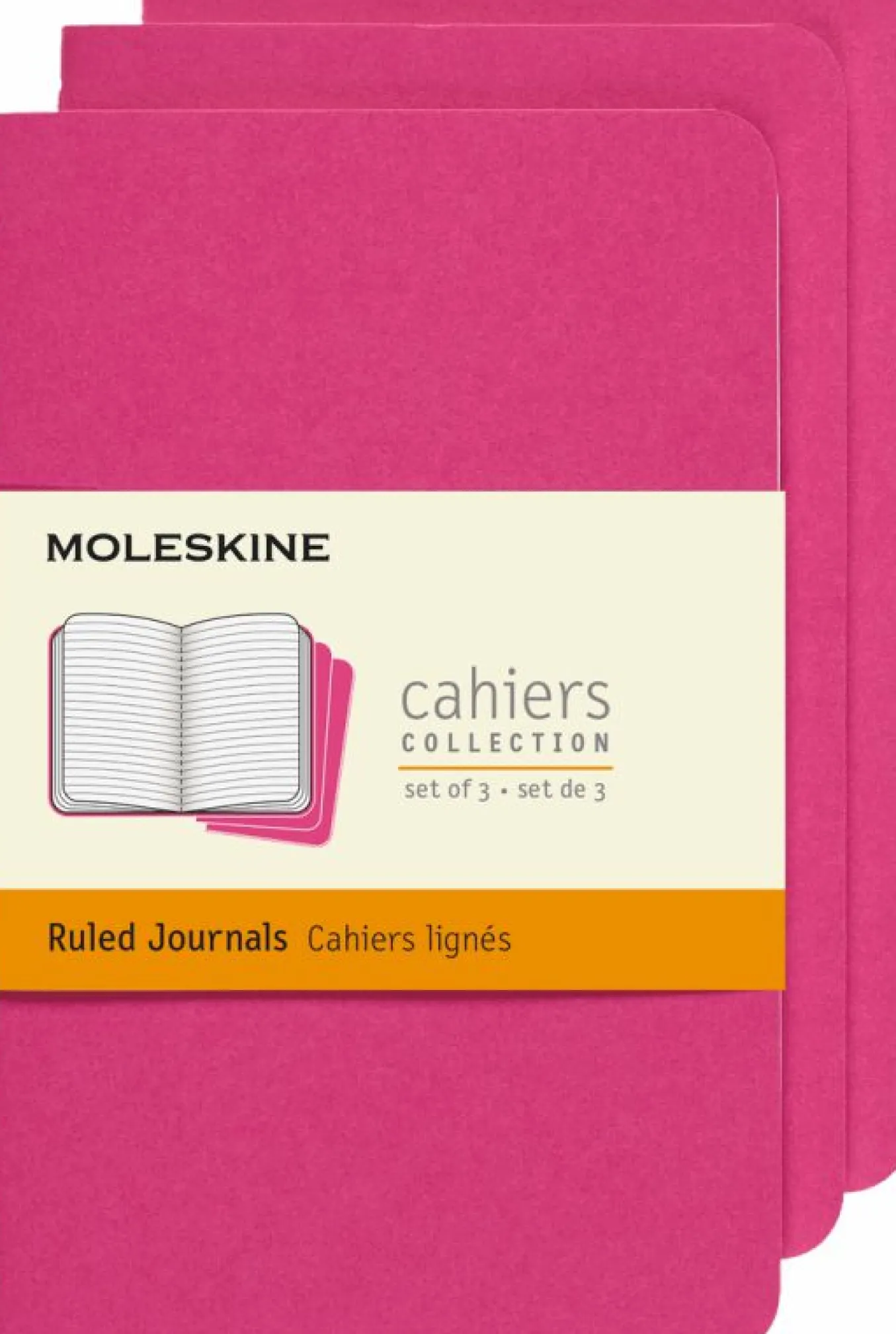 Cahier Journals Set of 3 Kinetic Pink
