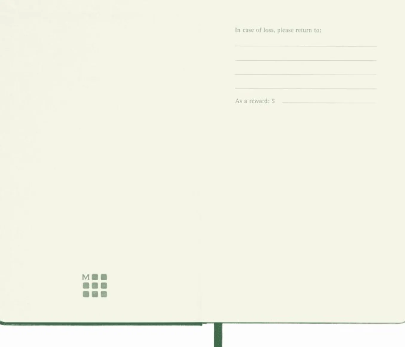 Classic Planner 2025 Pocket Daily, hard cover, 12 months Myrtle Green