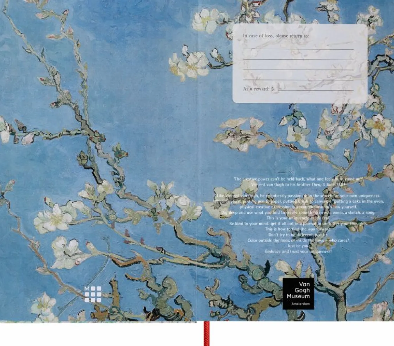Van Gogh Museum Limited Edition Sketchbook Hard cover, Large, plain Almond Blossoms